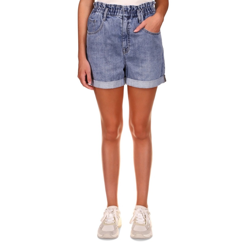 Sanctuary Frolic Paperbag Denim Shorts Womens Medium Wash High Waist Excellent